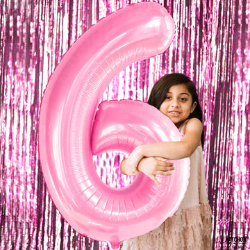 Katchon, Giant Light Pink Number 6 Balloon - 40 Inch | 6Th Birthday Balloon For 6Th Birthday Decorations | 6 Balloons For Birthday | Six Balloon Number | 6 Year Old Balloon For 6 Year Decorations