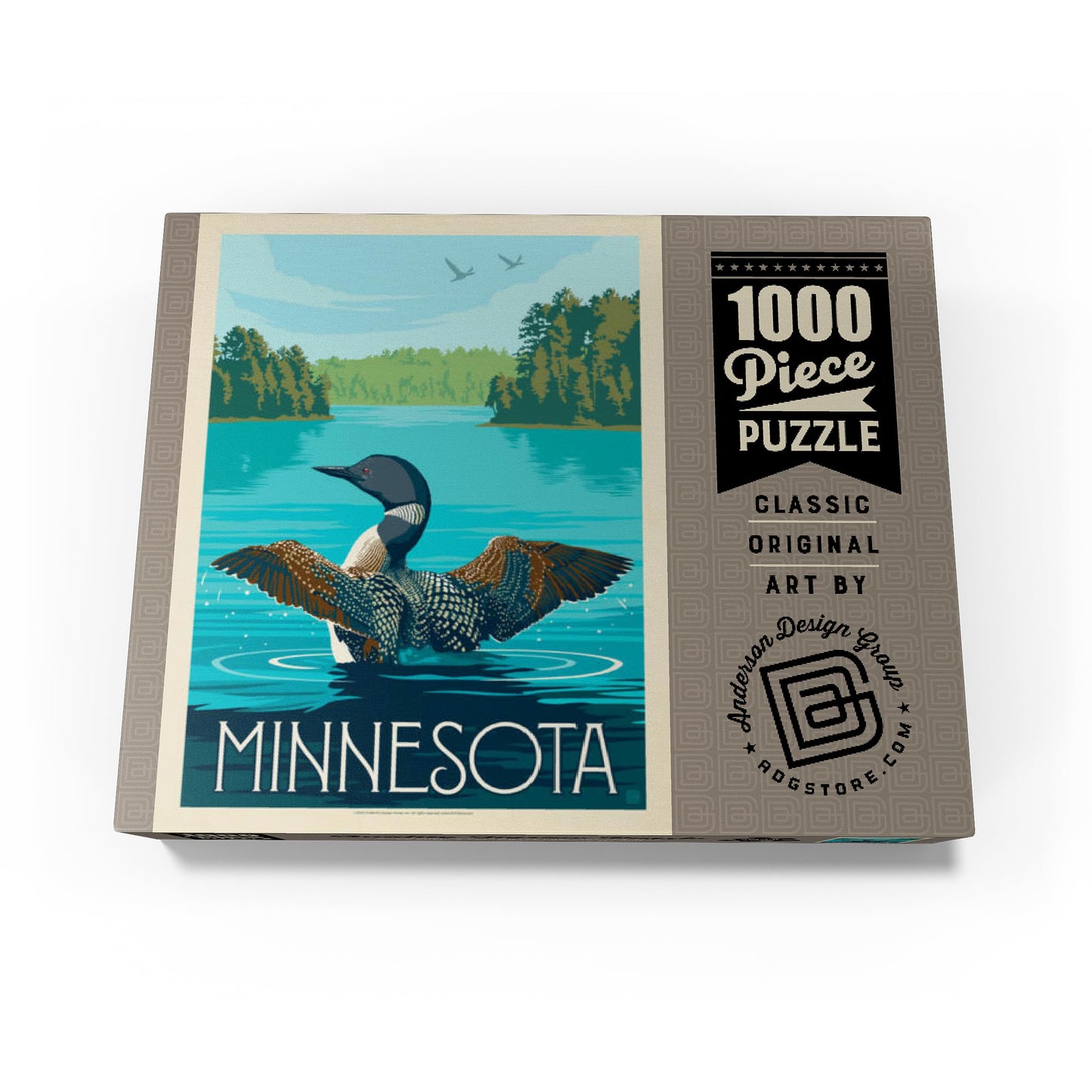 MyPuzzle.com 1000 Piece Jigsaw Puzzle - Vintage Loon Poster, Colorful Cardboard for Adults