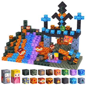 100PCS Magnetic Blocks - Build Mine Magnet World kids Building Toy, Magnetic Tiles Building Blocks Toddler STEM Montessori Toy S