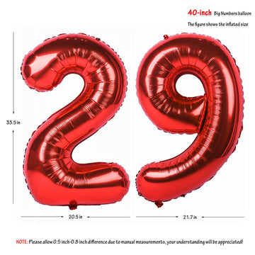 40 In Red Number Balloons Helium Foil Mylar Balloon Birthday Party Banquet Decoration Digital 29