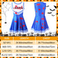 Didaey 6 Pcs Girl Zombie Costume Kids Halloween Cheerleader Costume Scary Halloween Party Cosplay(Blue, Medium)
