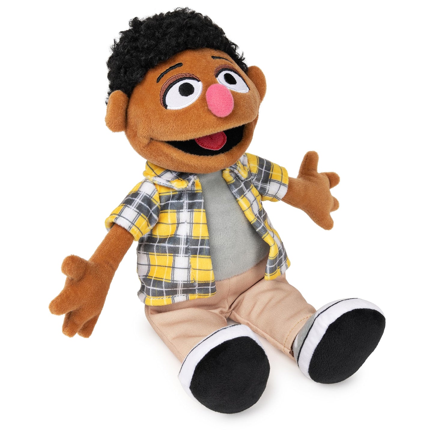 GUND Tamir Plush Doll - Premium 13” Toy for Ages 1+, Yellow/Grey Plaid, Model 6067317, High Quality Materials