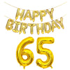 SHUNTAI 65th Birthday Decorations - Gold Jumbo 65 Number Balloons & Happy Birthday Banner, Aluminum Foil for Men Women Party Supplies