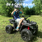 Hikiddo Kids Atv 4 Wheeler, 24V 4Wd Electric Atv Ride On Toy For Big Kid With 2-Seater, 4X200W Motor - Black