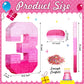 Sratte Number Piñata Pink Piñata Birthday Decorations Gradient With Stick Blindfold Confetti For Girls Boys Birthday Anniversary Party Decorations Supplies(Number 3)