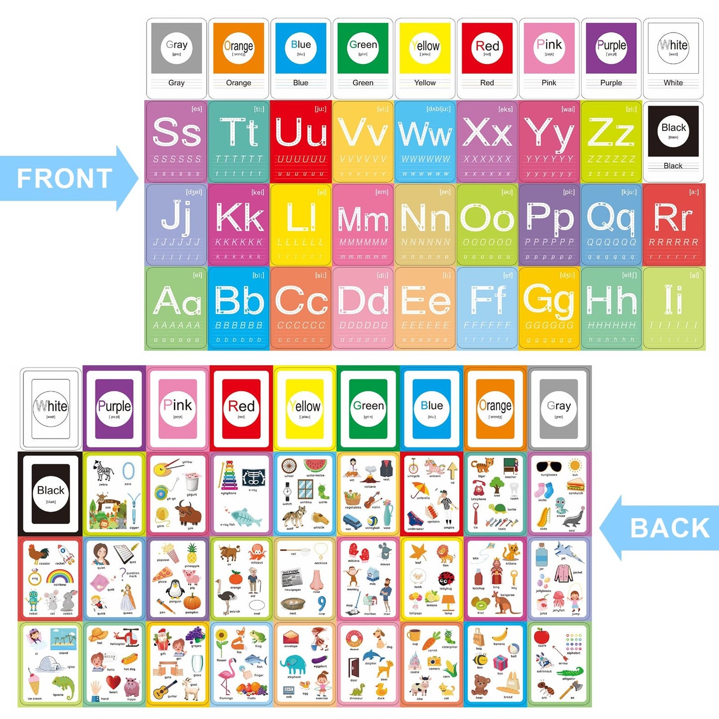 Abc Letter Flash Cards For Toddlers With 5 Dry Erase Pens, Preschool Learning Toys Alphabet Memory Game, 36Pcs Double-Side Flash