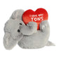 Aurora Heartwarming Valentine I Love You Tons Stuffed Animal - Decorative Companion - Romantic Plush - Elephant 11 Inches