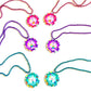 Gzyssl 12 Pcs Easter Party Beads Necklaces Colorful Easter Rabbit Medallion Beads Necklace Party Supplies