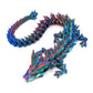 Subpoly Medium 12 Articulated Crystal Dragon - Multi Color 3D Printed Plastic Dragon Figure - Rainbow Pearlescent Colors - Interlocked Body Segments and Legs (Medium 12  Dark Rainbow)