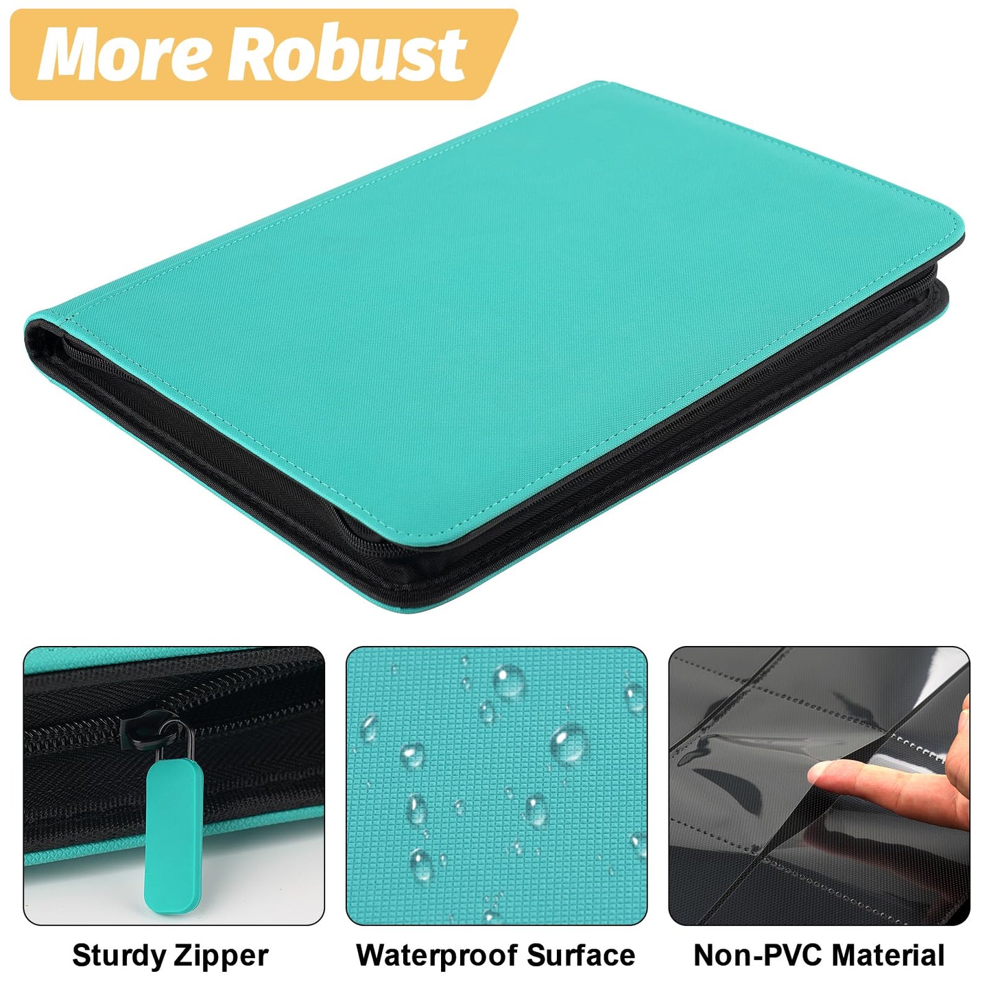 Trading Card Binder 9 Pocket  GERMUN PU Cover Card Binder for 360 Cards  enhanced Trading Card Holder Folders  Double Sided Pocket Card Album for MTG  TCG (LAKEBLUE)