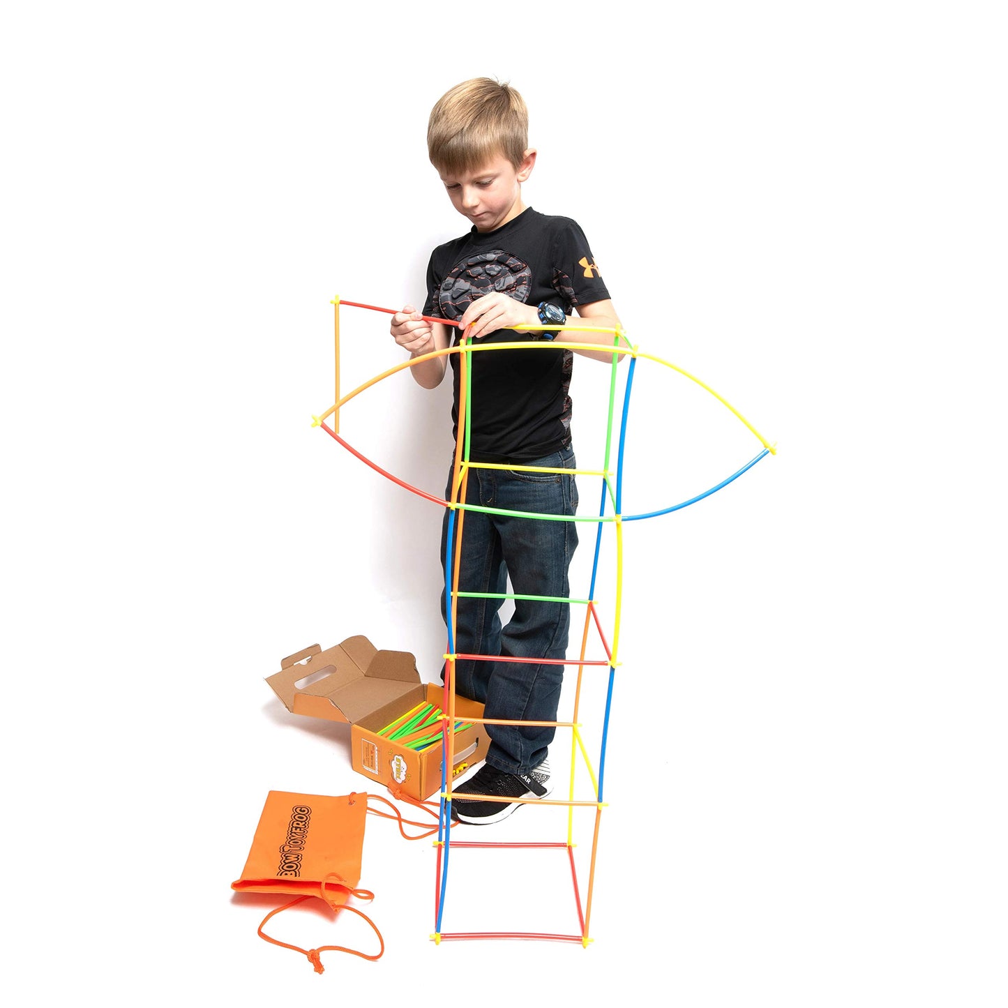 RAINBOW TOYFROG Straw Constructor Toys - 300 Pcs STEM Building Set, Multicolor, Plastic, Model 839-1 - Fun Engineering Kit for Kids