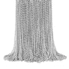144 Pcs Silver Bead Necklaces, Silver Mardi Gras Christmas Beads Necklaces, 4Th Of July Beads Necklaces, 33'' 7 Mm Silver Party