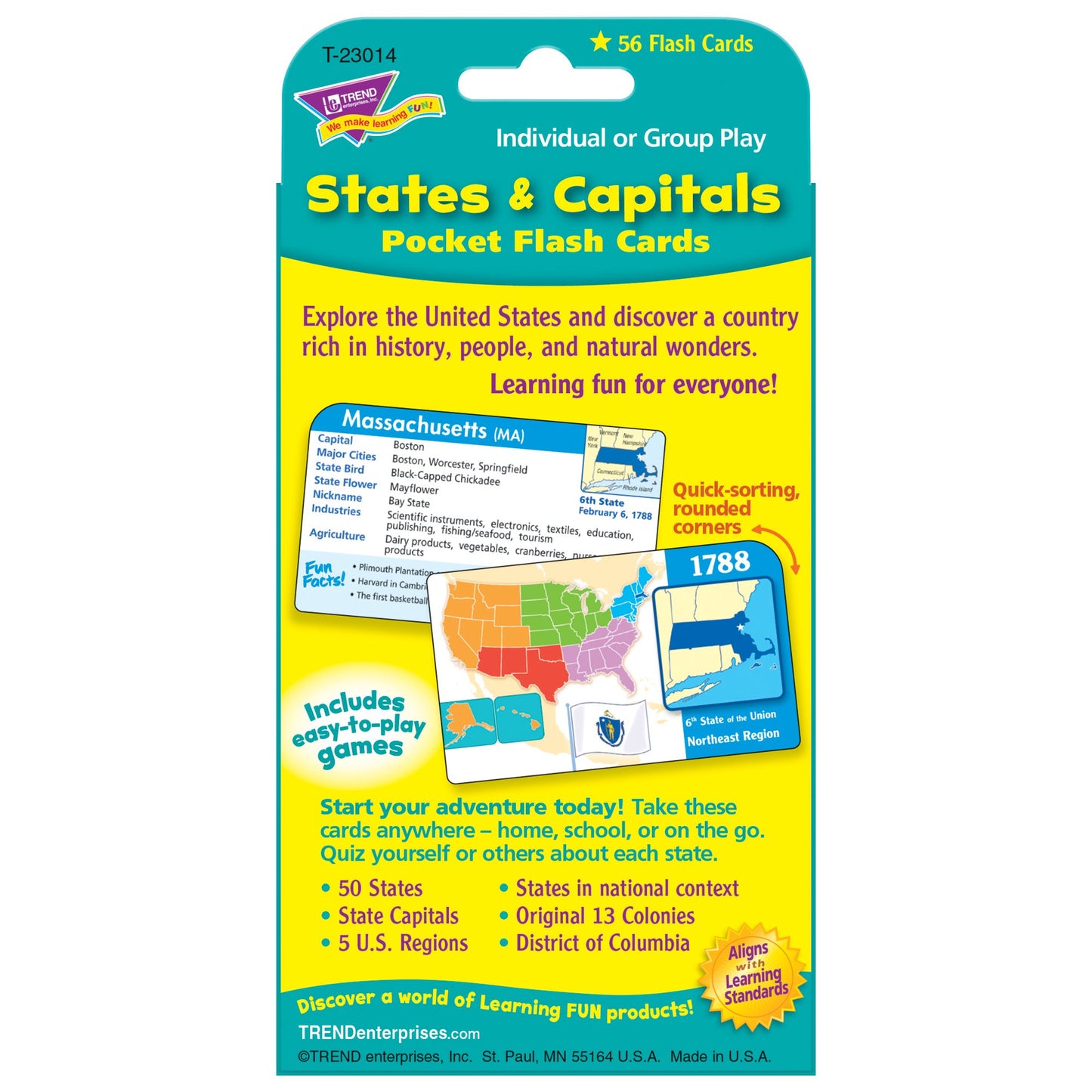 States And Capitals Flash Cards [Set Of 3]