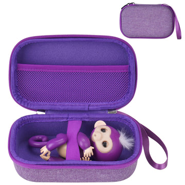 Mgznmty Carrying Case Compatible With Fingerlings Monkey Toy - 2023 New Interactive Toys For Kids (Purple) (Only Case)