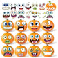 96 Pack Halloween Pumpkin Decorating Craft Stickers Mini Make 96 Small Pumpkin Face Sticker Monster Stickers for Halloween Kids 