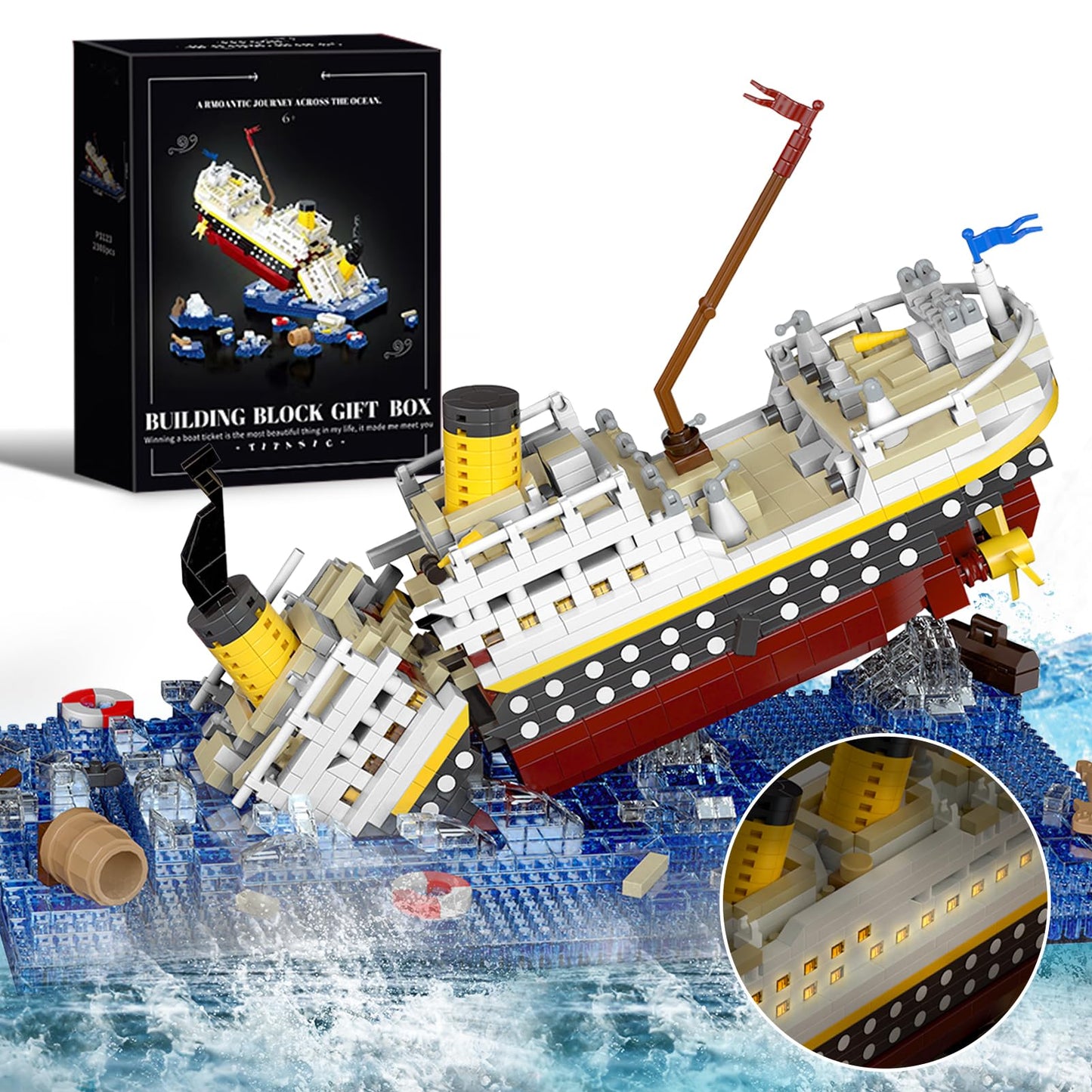Micro Mini Blocks Titanic Model Building Set 2308Pcs, No Compatible With Lego Titanic, 3D Titanic Model Building Set Blocks, Min