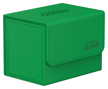 Ultimate Guard Sidewinder 80+, Deck Box for 80 Double-Sleeved TCG Cards, Green, Magnetic Closure & Microfiber Inner Lining for S