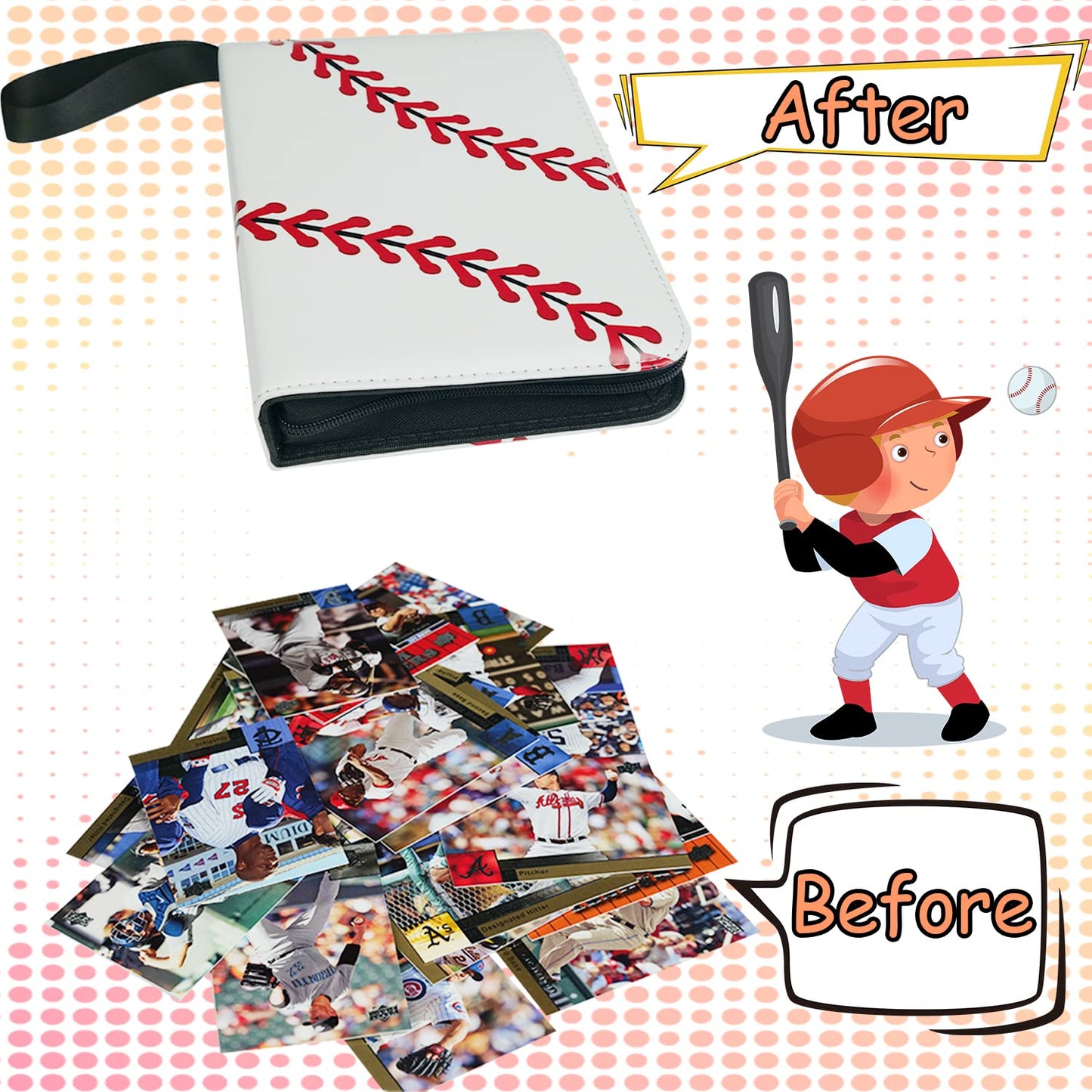 Card Binder 400 Pockets, Trading Card Binder With Sleeves, Baseball Card Binder, Trading Card Albums Sports Card Binder Collecti