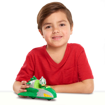 Pj Masks Save The Sky Gekko Mobile, 3-Inch Gekko Figure And Car, Green, Pretend Play, Kids Toys For Ages 3 Up By Just Play