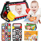 Oukzon Tummy Time Toys, Baby Toys 0-6 Months With Crinkle Book And Teethers, 6-12 Months Infant Mirror Toys High Contrast Baby G