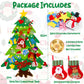 BABORUI Felt Christmas Tree for Kids with Christmas Stockings, Xmas Wall Hanging Ornaments Decorations with String Light for Tod