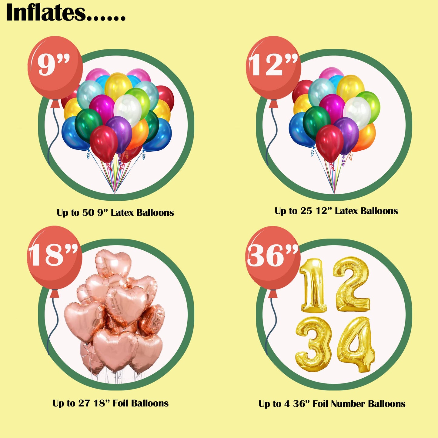 Helium Tank For Balloons At Home, 14.9 Cu Ft Helium Balloon Pump Kit With 50 Assorted Latex Balloons, White Curling Ribbon And W
