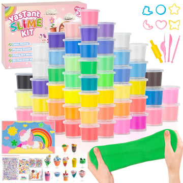 YasTant 56 Pack Butter Slime Kit for Girls and Boys Ages 3-12, Non Sticky Kids Slime Kits 3-12, Small Slime Party Favors with Ch