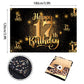 Happy 45Th Birthday Backdrop Banner Step And Repeat 45 Years Old Background Decorations For Women Men Her Him Photography Party Supplies Glitter Black Gold