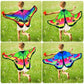 9 Pieces Kids Butterfly Costume Fairy Butterfly Wings Masquerade Masks Halloween Girls Dress Up Pretend Play (Rainbow Series)