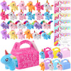 JellyArch 24 Set Unicorn Party Favor Bulk Toys Bulk Mini Plush Unicorn Stuffed Animals, Adoption Certificate and Goodie Gable Tr