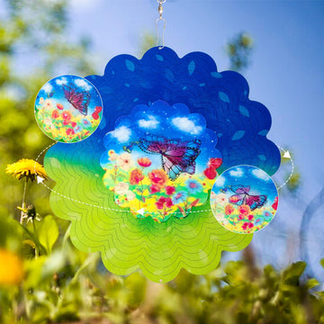 Butterfly Metal Wind Spinners - Butterfly Gifts For Women Mom Grandma Wife, Hanging Animations Wind Spinner For Outdoor & Indoor