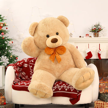 Morismos Giant Teddy Bear 5Ft Stuffed Animal For Girlfriend,Human Size Cuddly Teddy Bear Toy For Valentine, Jumbo Brown Stuffed Bear Plush 59 Inch,Xmas Gifts For Women Kids Baby Shower Decor
