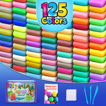 ESSENSON Air Dry Clay 125 Colors, Modeling Clay for Kids, DIY Molding Magic Clay, Gift for Kids