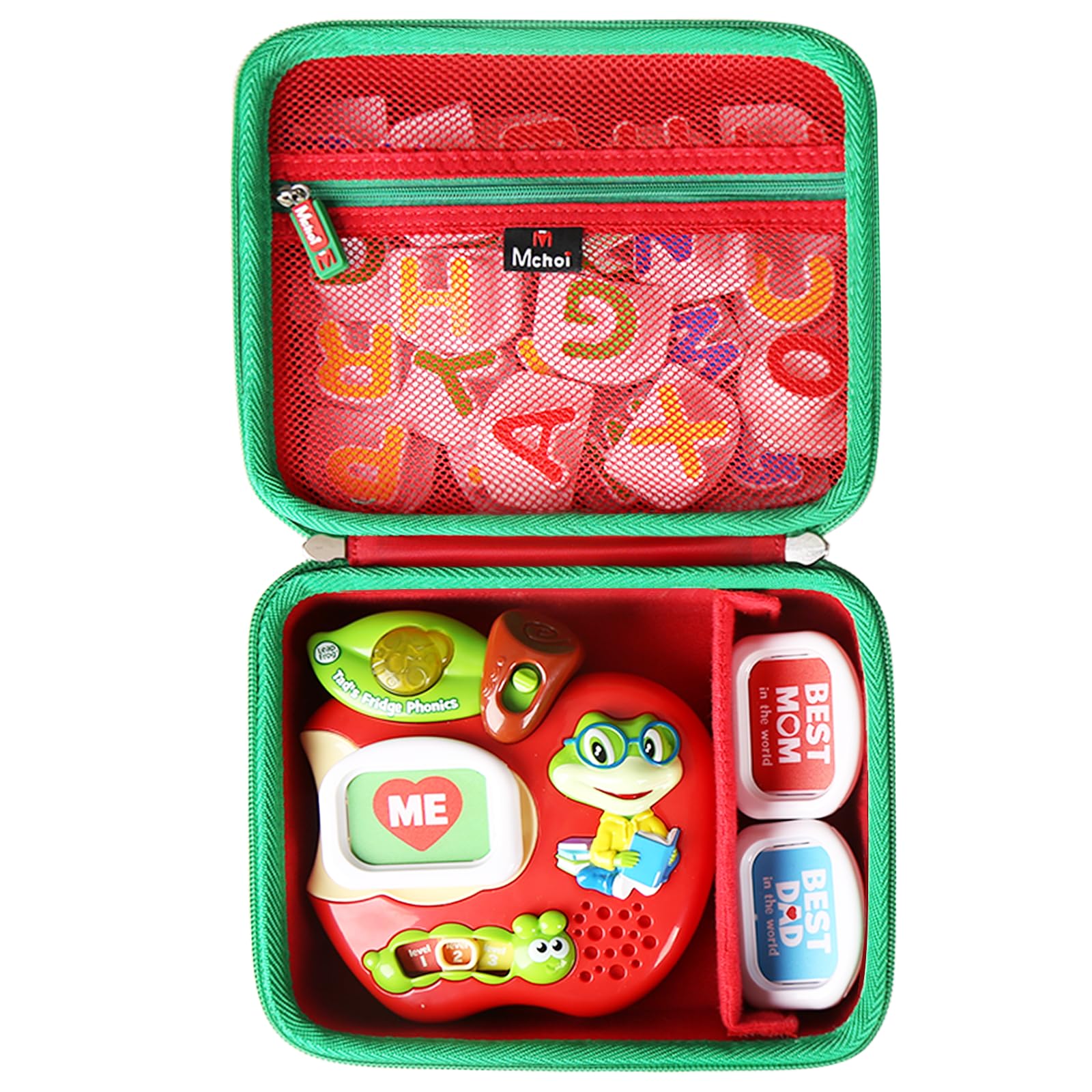 Mchoi Shockproof Carrying Case Compatible With Leapfrog Tad'S Fridge Phonics Magnetic Letter Set, Red, Case Only