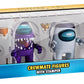 Four Among Us Crewmate Figures With Stampers | 4.5-Inch-Tall Among Us Toys + 10 Hats & Accessories| Among Us Party Favors And Playable Collectibles | Includes The Impostor With Mouth Open | By P.M.I.