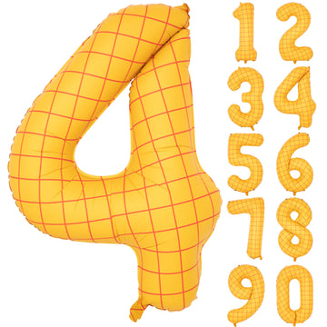 40 In Matte Yellow Number Balloons Helium Foil Mylar Balloon Birthday Party Banquet Decoration Digital 4