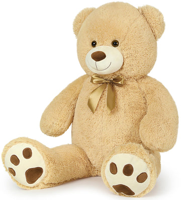 Maogolan Big Tan Large Teddy Bear 39 Inch Life Size Jumbo Stuffed Animals Stuffed Bear For Girlfriend Kids