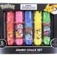 Pokemon Kids Outdoor Sidewalk Chalk Jumbo Chalks Set with Holders