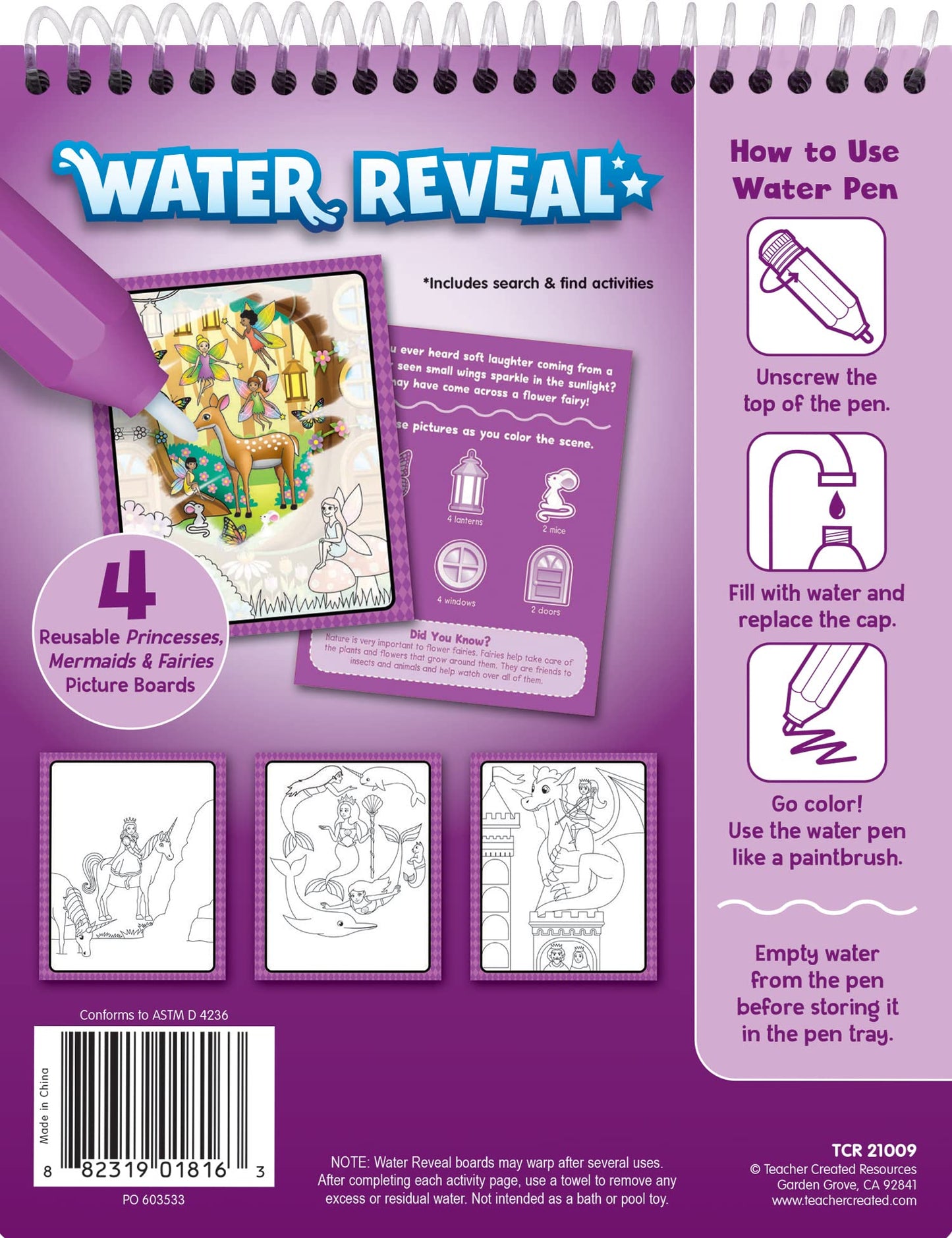 Princesses, Mermaids & Fairies Water Reveal