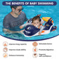 Swimbobo Baby Swimming Float Kids Inflatable Swim Ring with Safety Support Bottom Swimming Pool Accessories for 3-36 Months (Deep Blue Spaceship  Large)