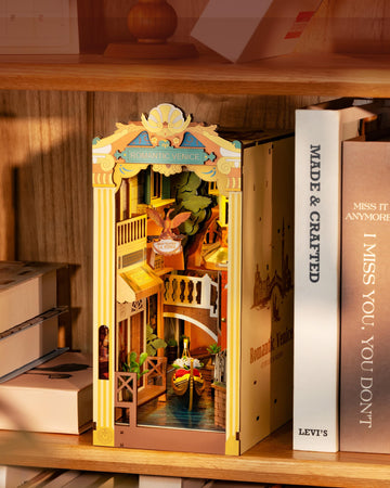 Robotime Book Nook Kit With Dustproof Sheet Diy Miniature House With Led Booknook Bookshelf Insert Decor 3D Wooden Bookend Model