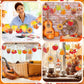 Beeveer 30 Sets Fall Plant Suncatchers Art Kits DIY Thanksgiving Pumpkin Maple Leaf Acorn Suncatcher Crafts Paint Your Own Windo