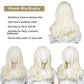 Half And Half Kids Blonde Wig Long Curly Child Wigs For Kids Girls, White Golden Middle Part Girl'S Costume Wavy Wig Heat Resist