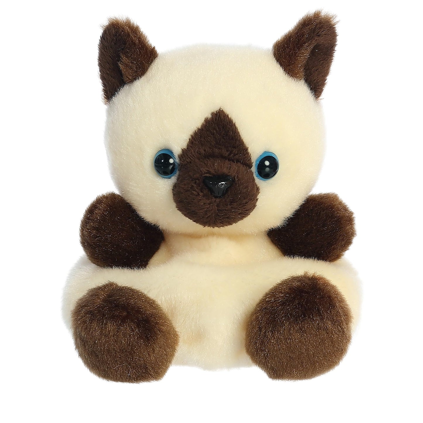 Aurora Adorable Palm Pals Dusty Siamese Kitty Stuffed Animal - Fun Collectible Plush for Kids and mature-themed Collectors - Perfect for Decorating Rooms and Birthday Gifts - Brown 5 Inches