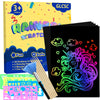 GLCSC 60 Pcs Scratch Art for Kids, Rainbow Scratch Paper, Black Magic Scratch Off Craft Set for 3 4 5 6 7 8 9 10 Years Old Girls