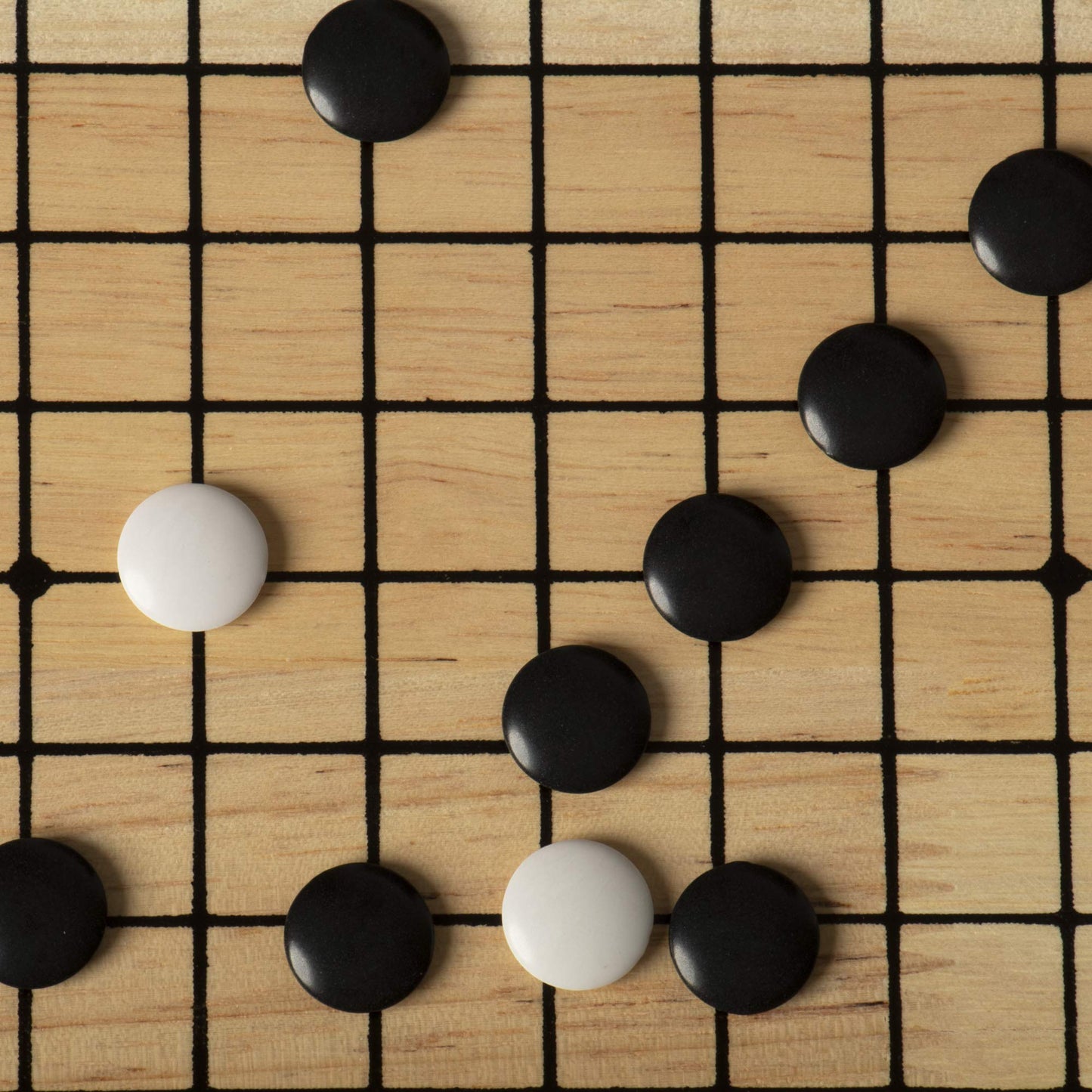Go Set With Natural Wood Board | Portable 29 X 29Cm (11.4' X 11.4') Set | Complete Set Of 361 Stones | 19X19 Grid Layout, Portable Size For Travel | 2-Player - Classic Chinese Strategy Board Game