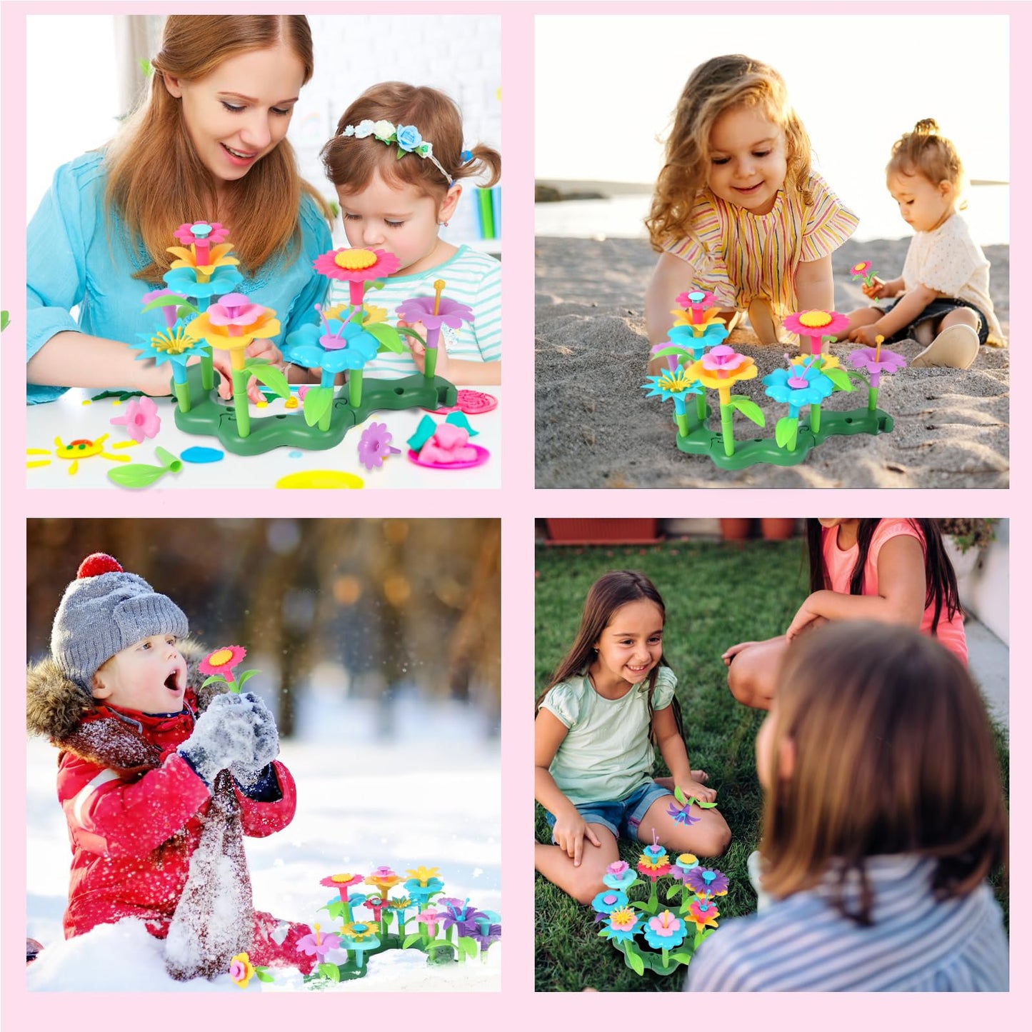 Yevior Gifts Toys For Girls Flower Garden Building For Kids Age 3, 4, 5, 6, 7 Year Old,Toys Gifts For Toddlers Play Set Educatio