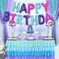 Toniful Happy Birthday Balloons Banner With Ribbon Straw,16 Inch Mylar Letters Birthday Sign Banner Balloon Bunting Reusable For