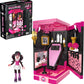 Mega Monster High Action Figure Building Set Draculaura'S Boo-K Crypt With 301 Pieces, Book Nook For Collectors