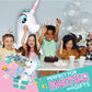 Inflatable Dudes Unicorn 47 Inches- Kids Punching Bag| Already Filled With Sand | Party Bop Bag |Ring Toss With 3 Inflatable Rings| | Ride-On Toy + Handles| Punching Bag For Kids (Unique)